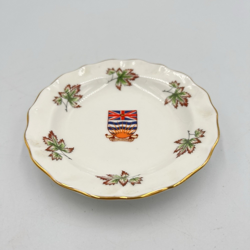 Duchess‎ Bone China British Columbia Souvenir Plate 4.5" Gold Trim England